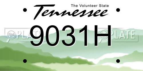 9031H Tennessee License Plate