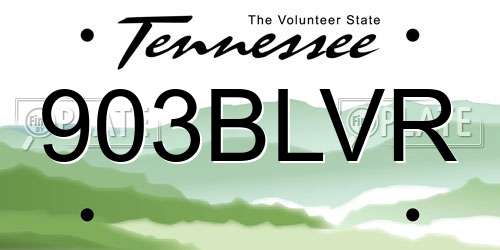 903BLVR Tennessee License Plate