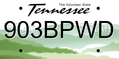 903BPWD Tennessee License Plate