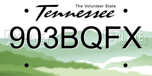 903BQFX Tennessee License Plate