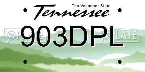903DPL Tennessee License Plate