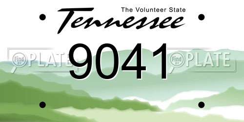 9041 Tennessee License Plate