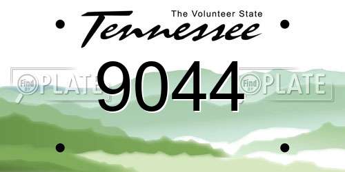 9044 Tennessee License Plate