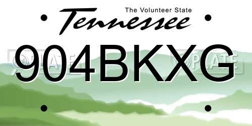 904BKXG Tennessee License Plate