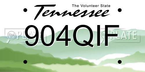 904QIF Tennessee License Plate
