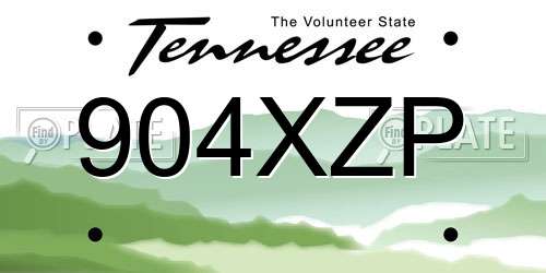 904XZP Tennessee License Plate