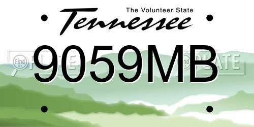 9059MB Tennessee License Plate