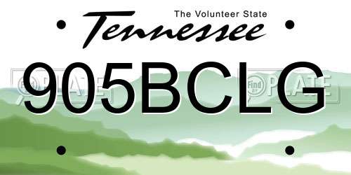 905BCLG Tennessee License Plate