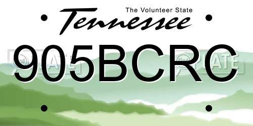905BCRC Tennessee License Plate