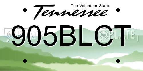 905BLCT Tennessee License Plate