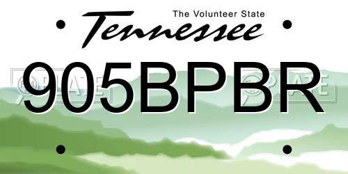 905BPBR Tennessee License Plate