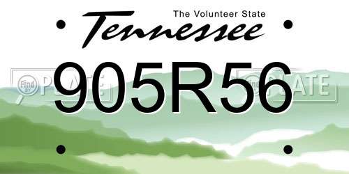 905R56 Tennessee License Plate