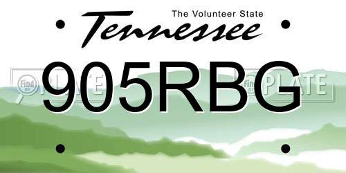 905RBG Tennessee License Plate
