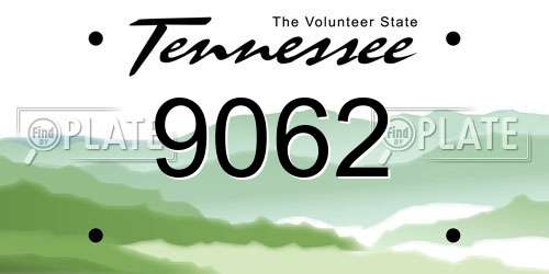 9062 Tennessee License Plate
