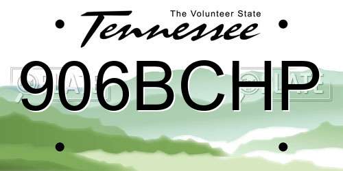 906BCHP Tennessee License Plate