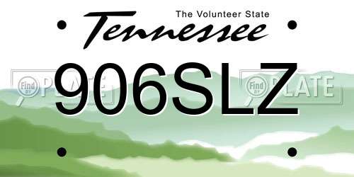 906SLZ Tennessee License Plate