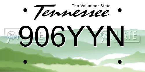 906YYN Tennessee License Plate