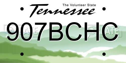 907BCHC Tennessee License Plate