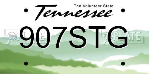 907STG Tennessee License Plate