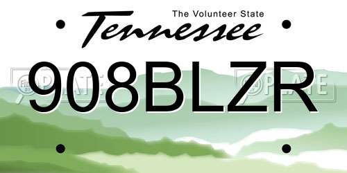 908BLZR Tennessee License Plate