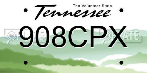 908CPX Tennessee License Plate