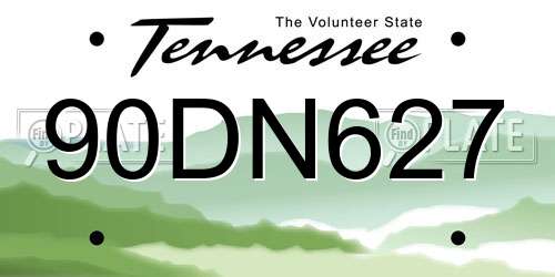 90DN627 Tennessee License Plate