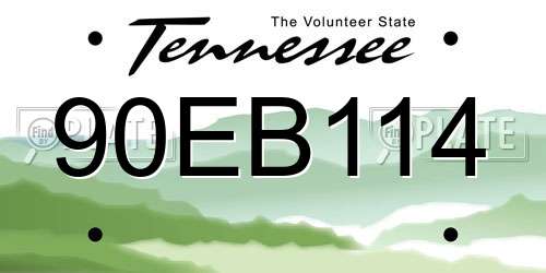 90EB114 Tennessee License Plate
