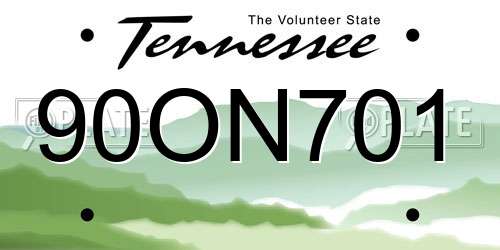 90ON701 Tennessee License Plate