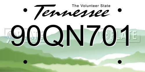 90QN701 Tennessee License Plate