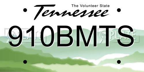 910BMTS Tennessee License Plate
