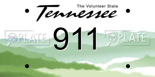 911 Tennessee License Plate