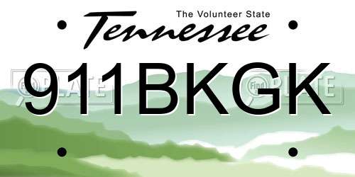 911BKGK Tennessee License Plate