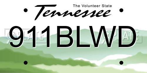 911BLWD Tennessee License Plate
