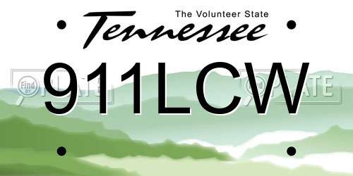 911LCW Tennessee License Plate