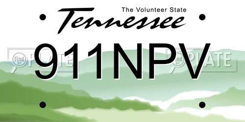 911NPV Tennessee License Plate