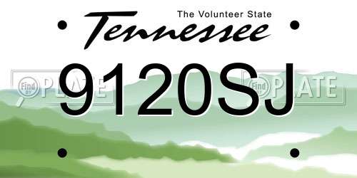 9120SJ Tennessee License Plate