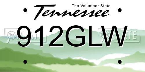 912GLW Tennessee License Plate