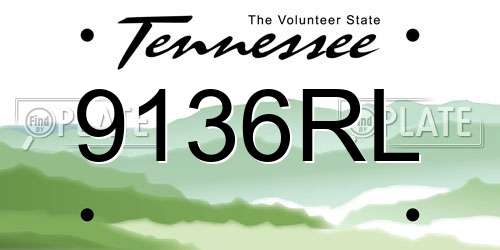 9136RL Tennessee License Plate