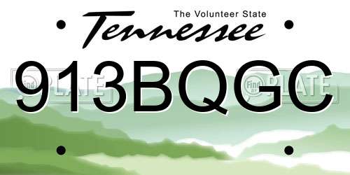913BQGC Tennessee License Plate