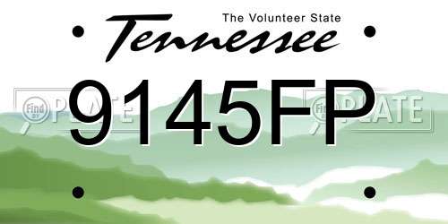 9145FP Tennessee License Plate