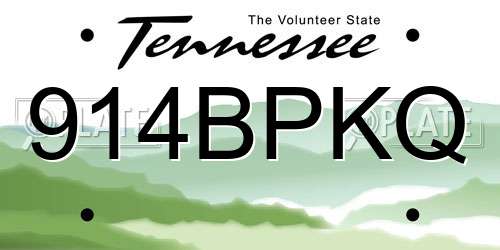 914BPKQ Tennessee License Plate