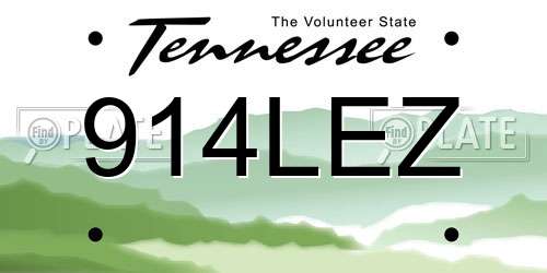 914LEZ Tennessee License Plate