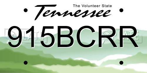 915BCRR Tennessee License Plate