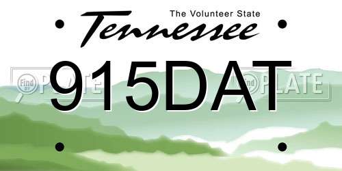 915DAT Tennessee License Plate