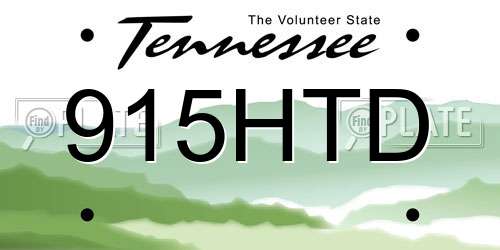 915HTD Tennessee License Plate