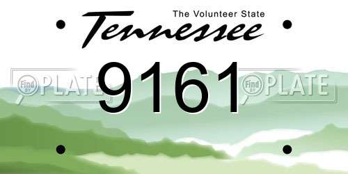 9161 Tennessee License Plate