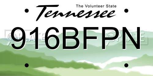 916BFPN Tennessee License Plate
