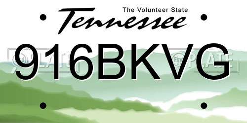 916BKVG Tennessee License Plate