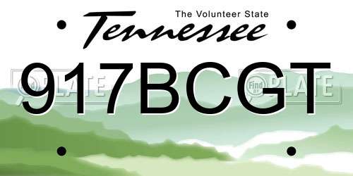 917BCGT Tennessee License Plate