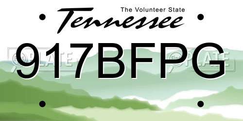 917BFPG Tennessee License Plate